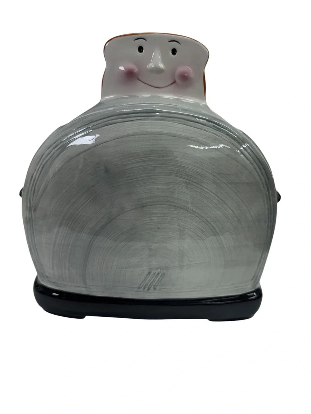 Vintage Clay Art Smiling Toaster Cookie Jar.